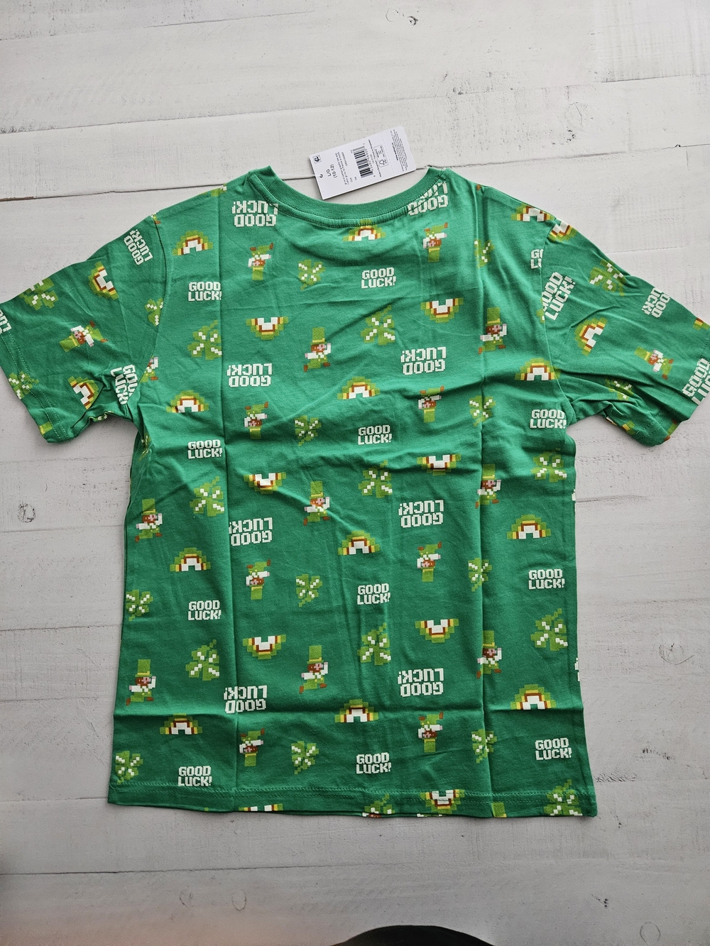 NWT -Boys George Green 'Good Luck' ST Patricks Day Graphic Tee Size L
